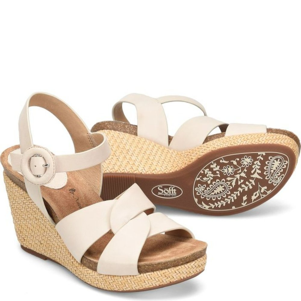 Sofft Cassidy Beige  Wedge Sz 10M New